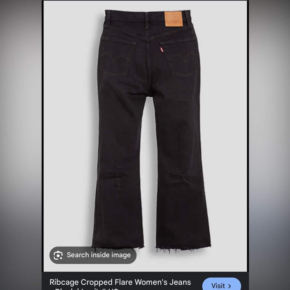 Levi’s black ribcage crop flare 28